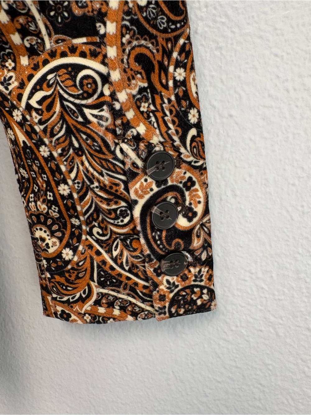 New Driftwood Velvet Jacquard Paisley 70’s Style Blazer Size XS - Picture 11 of 14